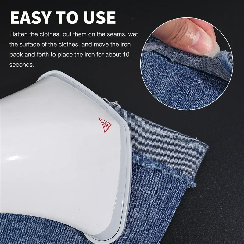 HemEasy™ Iron-On Fabric Hem Tape – No Sewing Required for Trousers, Clothes, Jeans, Skirt, Curtains, etc.